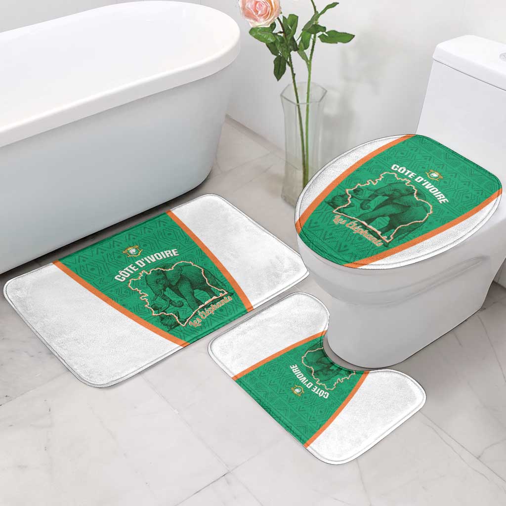 Ivory Coast Football Bathroom Set 2026 Cote d'Ivoire Les Elephants Green Version - Wonder Print Shop