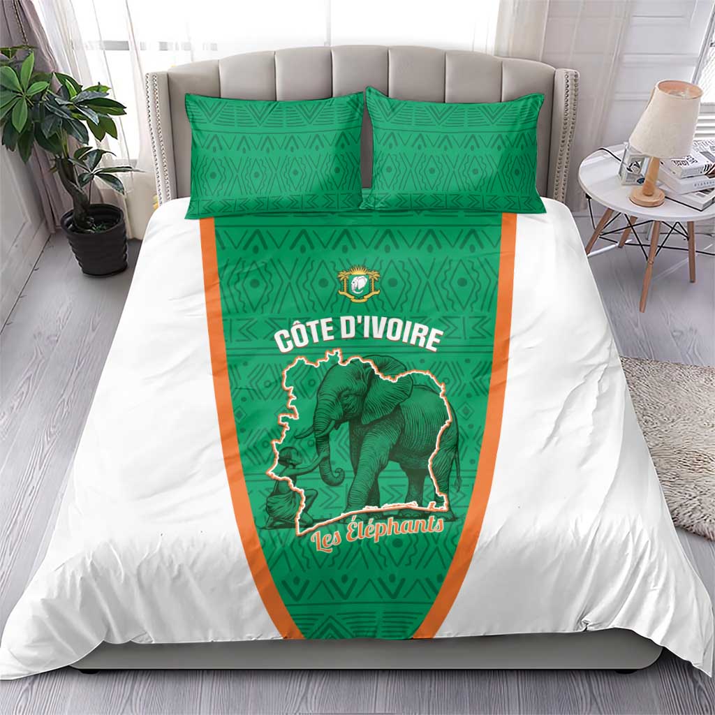 Ivory Coast Football Bedding Set 2026 Cote d'Ivoire Les Elephants Green Version - Wonder Print Shop