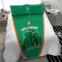 Ivory Coast Football Bedding Set 2026 Cote d'Ivoire Les Elephants Green Version - Wonder Print Shop