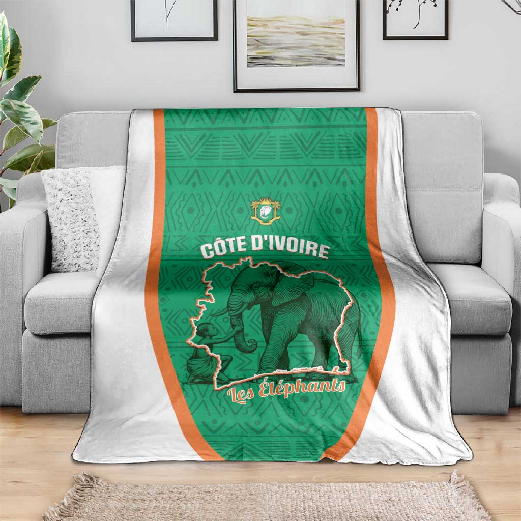 Ivory Coast Football Blanket 2026 Cote d'Ivoire Les Elephants Green Version - Wonder Print Shop