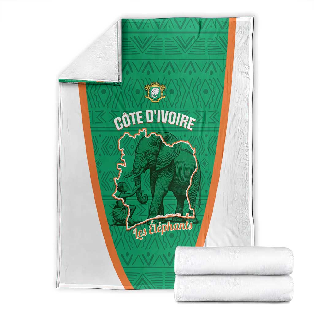 Ivory Coast Football Blanket 2026 Cote d'Ivoire Les Elephants Green Version - Wonder Print Shop