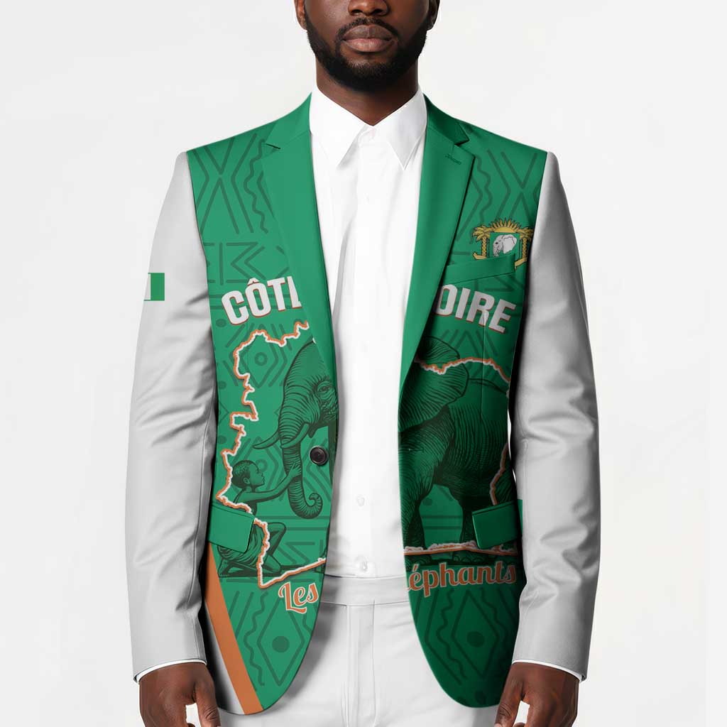 Custom Ivory Coast Football Blazer 2026 Cote d'Ivoire Les Elephants Green Version - Wonder Print Shop