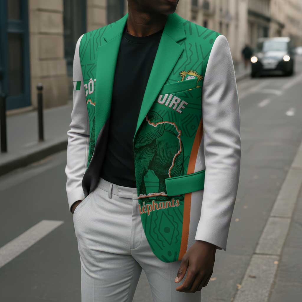 Custom Ivory Coast Football Blazer 2026 Cote d'Ivoire Les Elephants Green Version - Wonder Print Shop