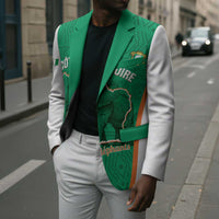 Custom Ivory Coast Football Blazer 2026 Cote d'Ivoire Les Elephants Green Version - Wonder Print Shop