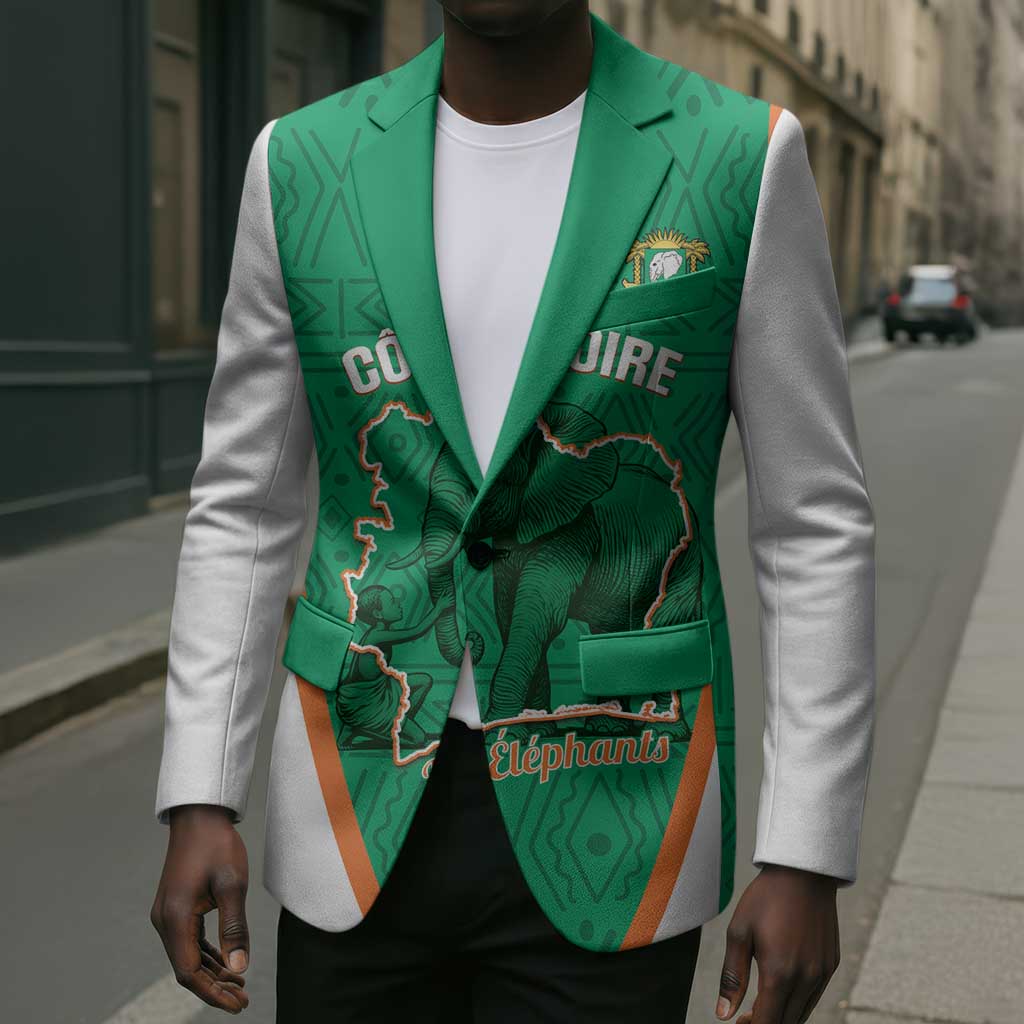 Custom Ivory Coast Football Blazer 2026 Cote d'Ivoire Les Elephants Green Version - Wonder Print Shop