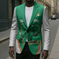 Custom Ivory Coast Football Blazer 2026 Cote d'Ivoire Les Elephants Green Version - Wonder Print Shop