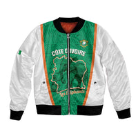 Custom Ivory Coast Football Bomber Jacket 2026 Cote d'Ivoire Les Elephants Green Version - Wonder Print Shop