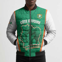 Custom Ivory Coast Football Bomber Puffer Jacket 2026 Cote d'Ivoire Les Elephants Green Version - Wonder Print Shop