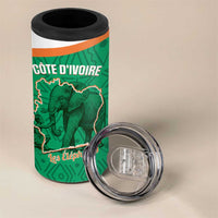 Custom Ivory Coast Football 4 in 1 Can Cooler Tumbler 2026 Cote d'Ivoire Les Elephants Green Version - Wonder Print Shop