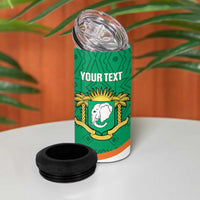 Custom Ivory Coast Football 4 in 1 Can Cooler Tumbler 2026 Cote d'Ivoire Les Elephants Green Version - Wonder Print Shop