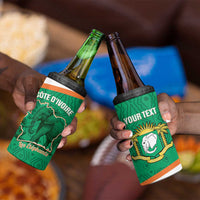 Custom Ivory Coast Football 4 in 1 Can Cooler Tumbler 2026 Cote d'Ivoire Les Elephants Green Version - Wonder Print Shop