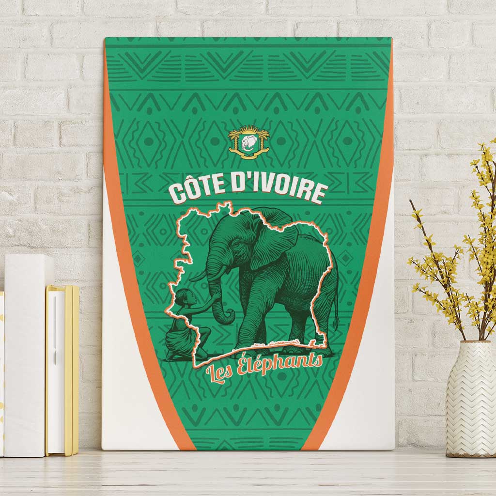 Ivory Coast Football Canvas Wall Art 2026 Cote d'Ivoire Les Elephants Green Version - Wonder Print Shop