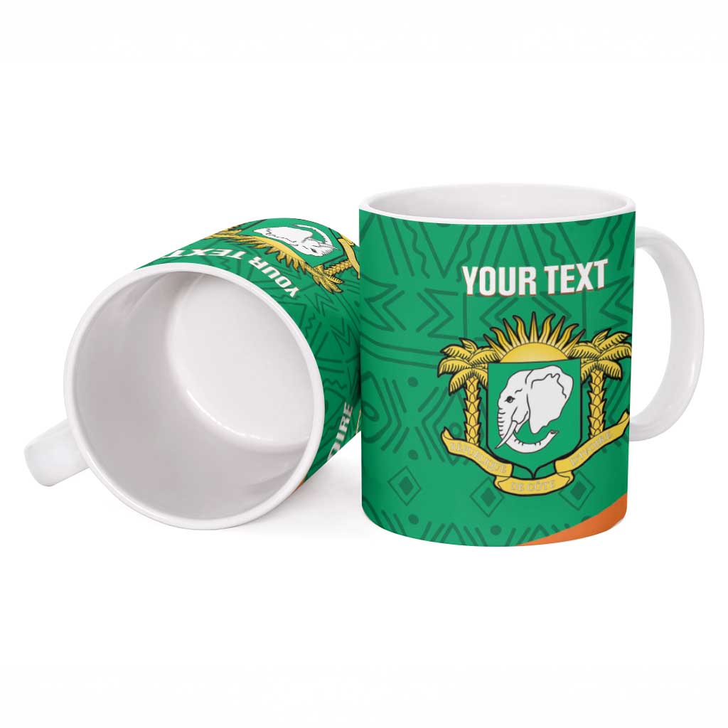 Custom Ivory Coast Football Ceramic Mug 2026 Cote d'Ivoire Les Elephants Green Version - Wonder Print Shop