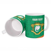 Custom Ivory Coast Football Ceramic Mug 2026 Cote d'Ivoire Les Elephants Green Version - Wonder Print Shop