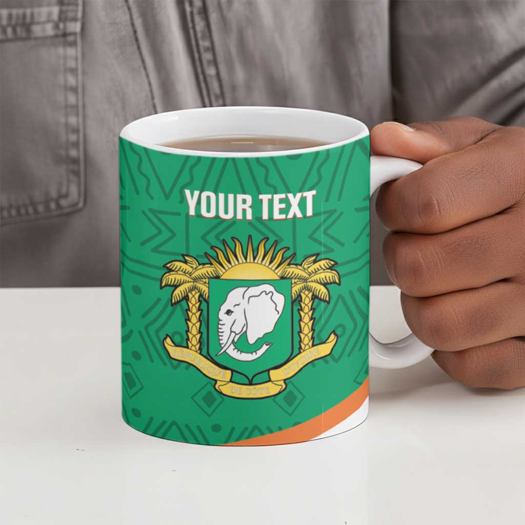 Custom Ivory Coast Football Ceramic Mug 2026 Cote d'Ivoire Les Elephants Green Version - Wonder Print Shop