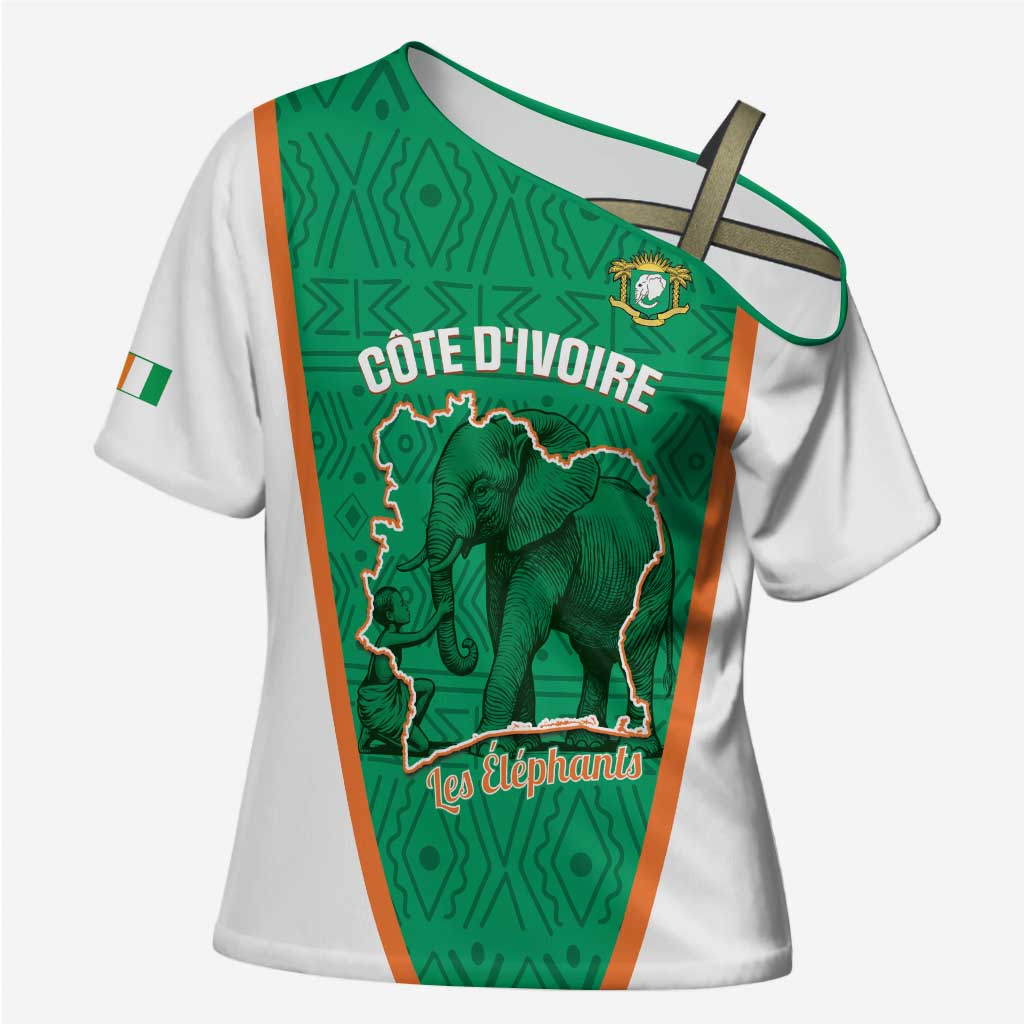 Custom Ivory Coast Football Cross Shoulder Shirt 2026 Cote d'Ivoire Les Elephants Green Version - Wonder Print Shop