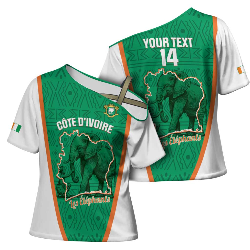 Custom Ivory Coast Football Cross Shoulder Shirt 2026 Cote d'Ivoire Les Elephants Green Version - Wonder Print Shop
