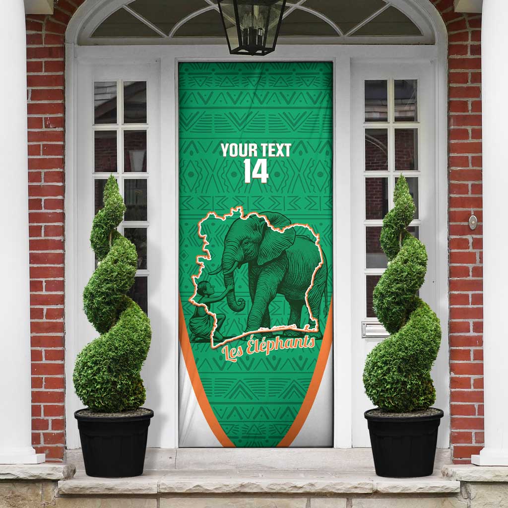 Custom Ivory Coast Football Door Cover 2026 Cote d'Ivoire Les Elephants Green Version - Wonder Print Shop