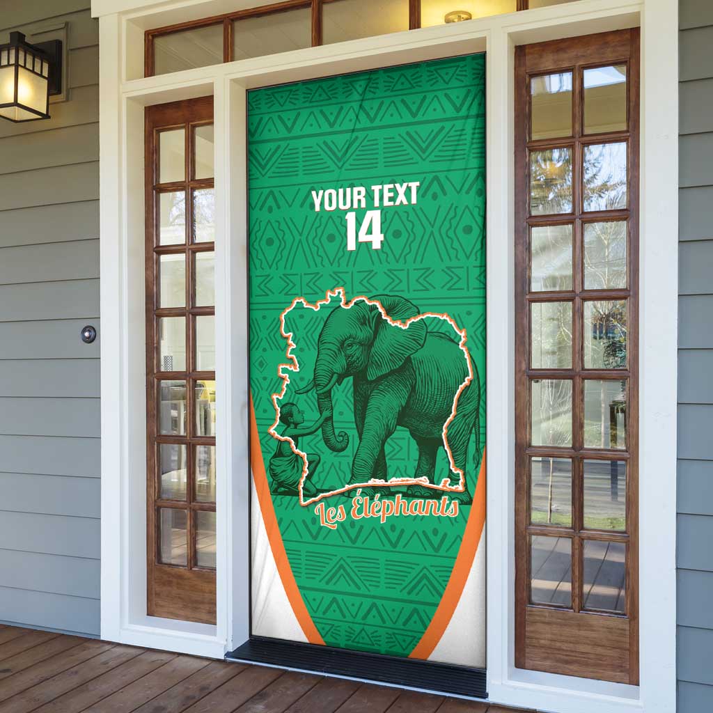 Custom Ivory Coast Football Door Cover 2026 Cote d'Ivoire Les Elephants Green Version - Wonder Print Shop