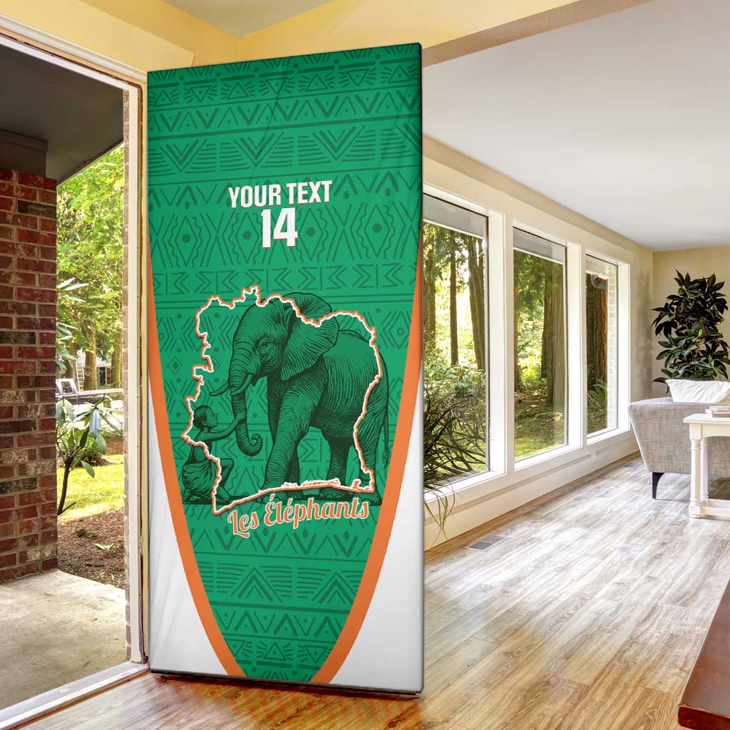 Custom Ivory Coast Football Door Cover 2026 Cote d'Ivoire Les Elephants Green Version - Wonder Print Shop
