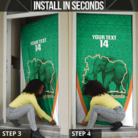 Custom Ivory Coast Football Door Cover 2026 Cote d'Ivoire Les Elephants Green Version - Wonder Print Shop