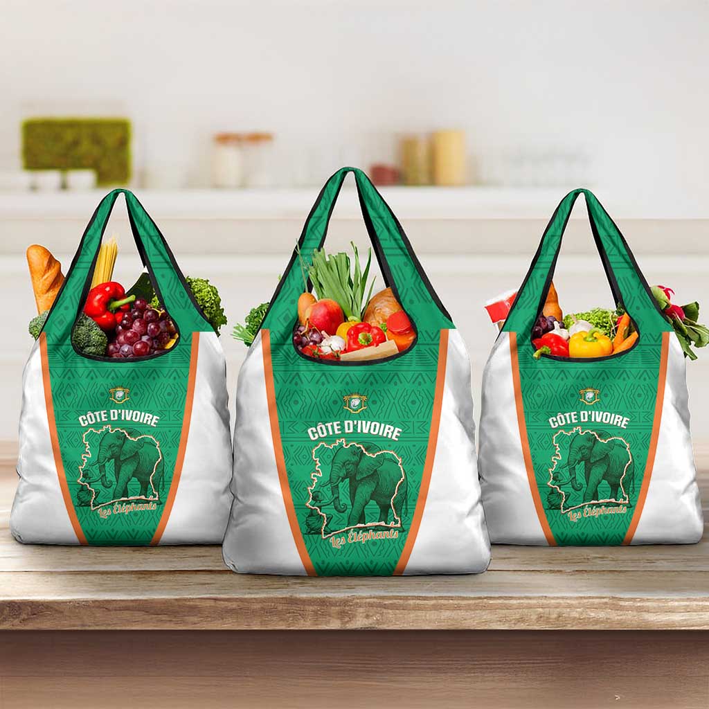 Ivory Coast Football Grocery Bag 2026 Cote d'Ivoire Les Elephants Green Version - Wonder Print Shop