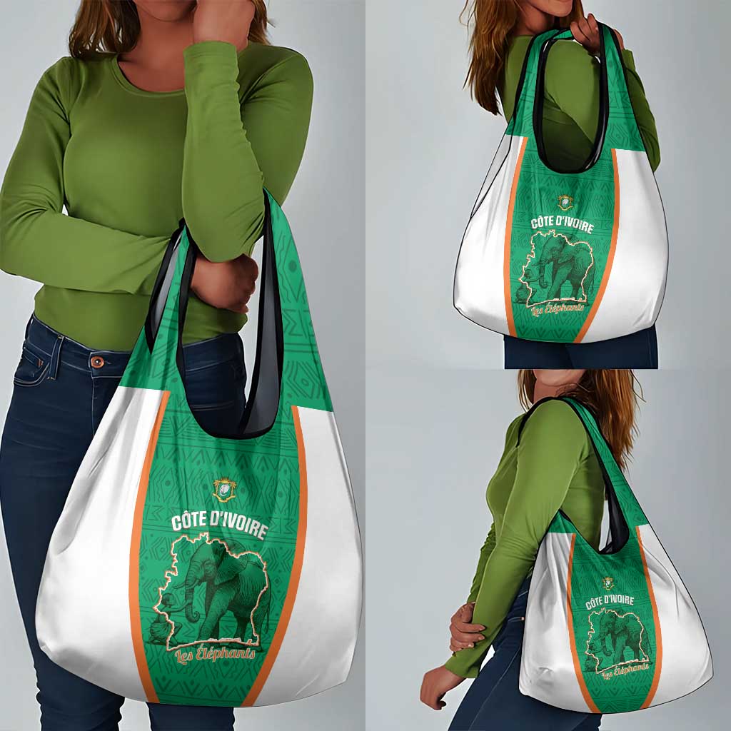 Ivory Coast Football Grocery Bag 2026 Cote d'Ivoire Les Elephants Green Version - Wonder Print Shop