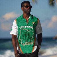Custom Ivory Coast Football Hawaiian Shirt 2026 Cote d'Ivoire Les Elephants Green Version LT14