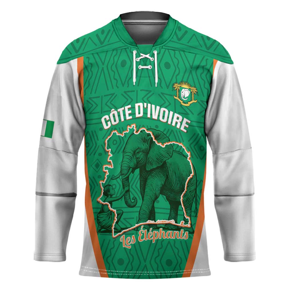 Custom Ivory Coast Football Hockey Jersey 2026 Cote d'Ivoire Les Elephants Green Version - Wonder Print Shop