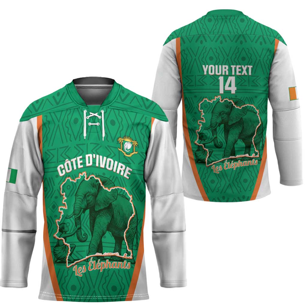 Custom Ivory Coast Football Hockey Jersey 2026 Cote d'Ivoire Les Elephants Green Version - Wonder Print Shop