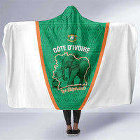 Ivory Coast Football Hooded Blanket 2026 Cote d'Ivoire Les Elephants Green Version - Wonder Print Shop