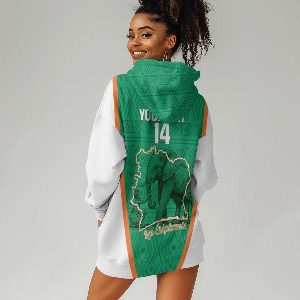 Custom Ivory Coast Football Hoodie Dress 2026 Cote d'Ivoire Les Elephants Green Version - Wonder Print Shop