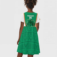 Custom Ivory Coast Football Kid Short Sleeve Dress 2026 Cote d'Ivoire Les Elephants Green Version LT14