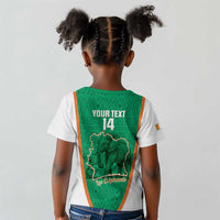Custom Ivory Coast Football Kid T shirt 2026 Cote d'Ivoire Les Elephants Green Version LT14