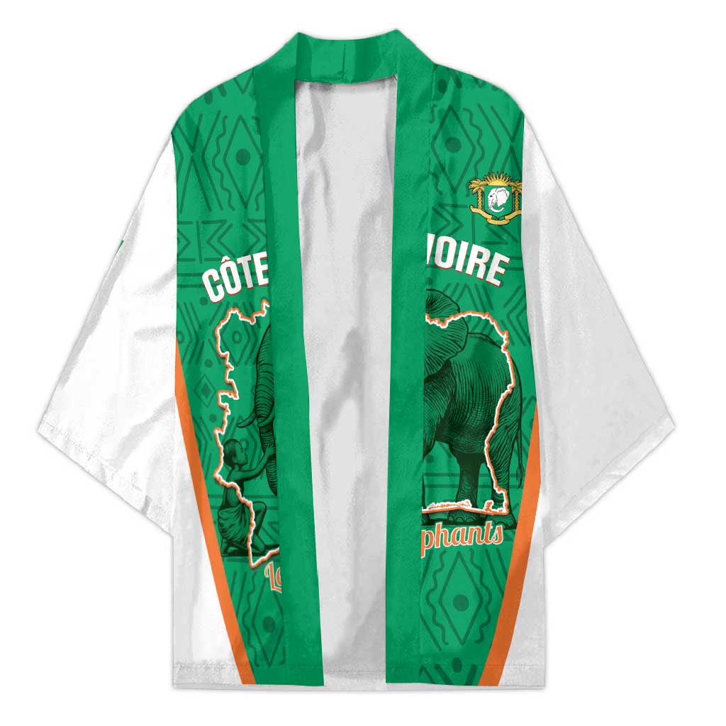 Custom Ivory Coast Football Kimono 2026 Cote d'Ivoire Les Elephants Green Version - Wonder Print Shop