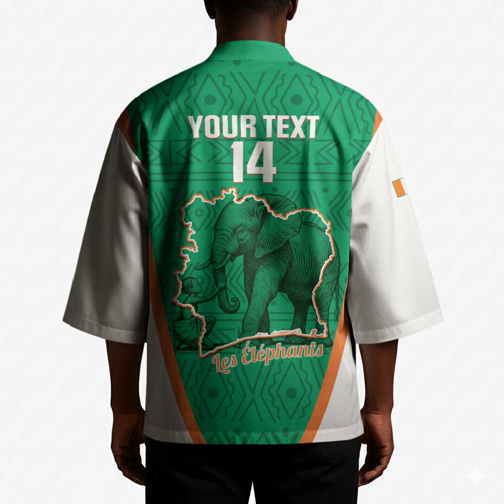 Custom Ivory Coast Football Kimono 2026 Cote d'Ivoire Les Elephants Green Version - Wonder Print Shop