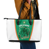 Ivory Coast Football Leather Tote Bag 2026 Cote d'Ivoire Les Elephants Green Version - Wonder Print Shop