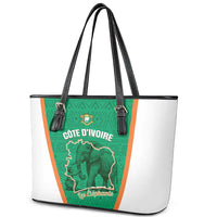 Ivory Coast Football Leather Tote Bag 2026 Cote d'Ivoire Les Elephants Green Version - Wonder Print Shop