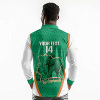 Custom Ivory Coast Football Long Sleeve Polo Shirt 2026 Cote d'Ivoire Les Elephants Green Version - Wonder Print Shop