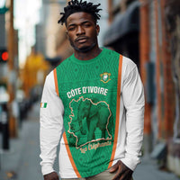 Custom Ivory Coast Football Long Sleeve Shirt 2026 Cote d'Ivoire Les Elephants Green Version - Wonder Print Shop