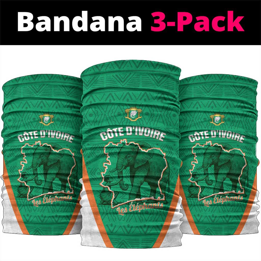 Ivory Coast Football Neck Gaiter 2026 Cote d'Ivoire Les Elephants Green Version - Wonder Print Shop
