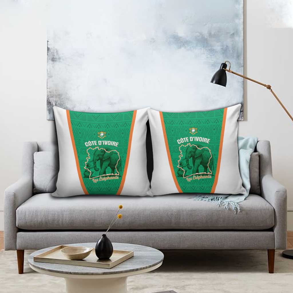 Ivory Coast Football Pillow Cover 2026 Cote d'Ivoire Les Elephants Green Version - Wonder Print Shop