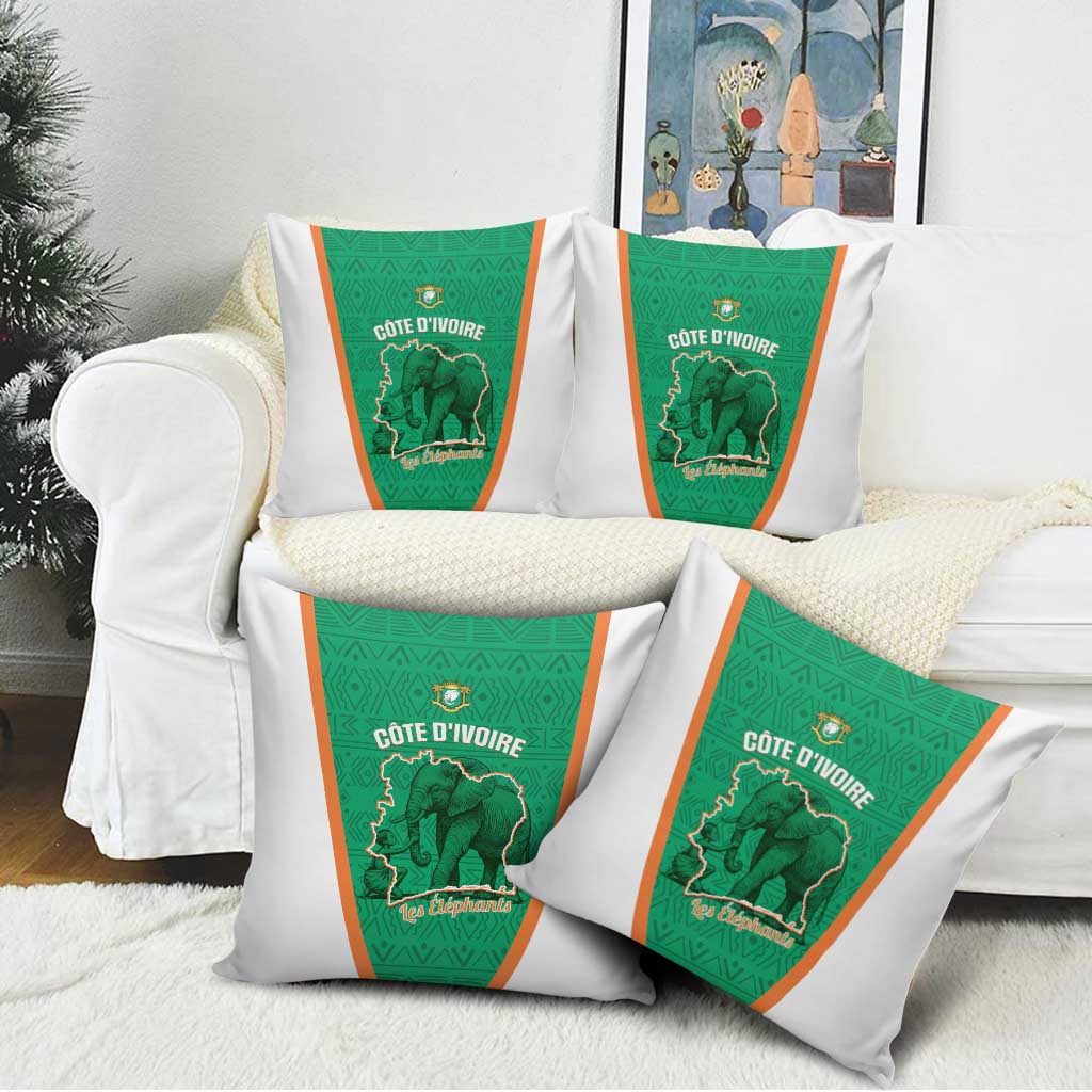 Ivory Coast Football Pillow Cover 2026 Cote d'Ivoire Les Elephants Green Version - Wonder Print Shop