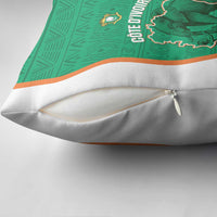 Ivory Coast Football Pillow Cover 2026 Cote d'Ivoire Les Elephants Green Version - Wonder Print Shop