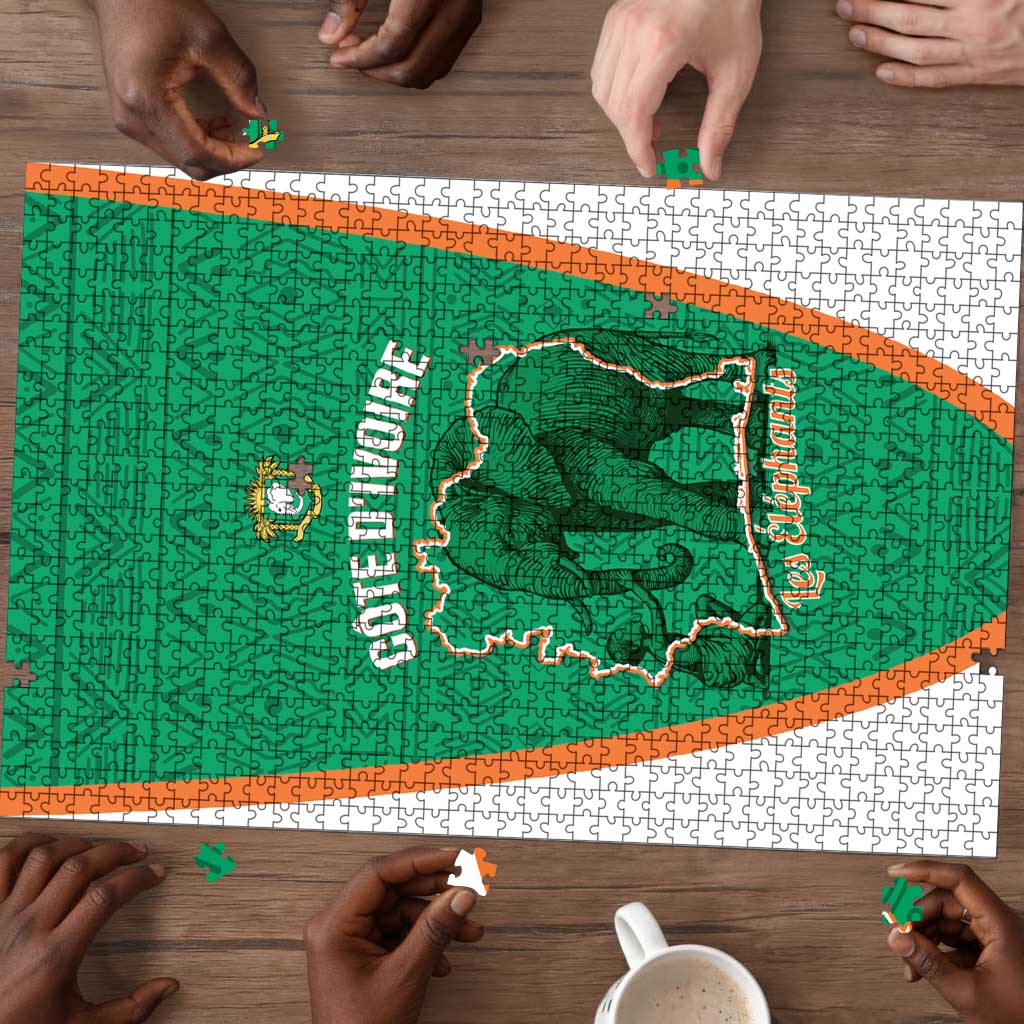 Ivory Coast Football Puzzle 2026 Cote d'Ivoire Les Elephants Green Version - Wonder Print Shop