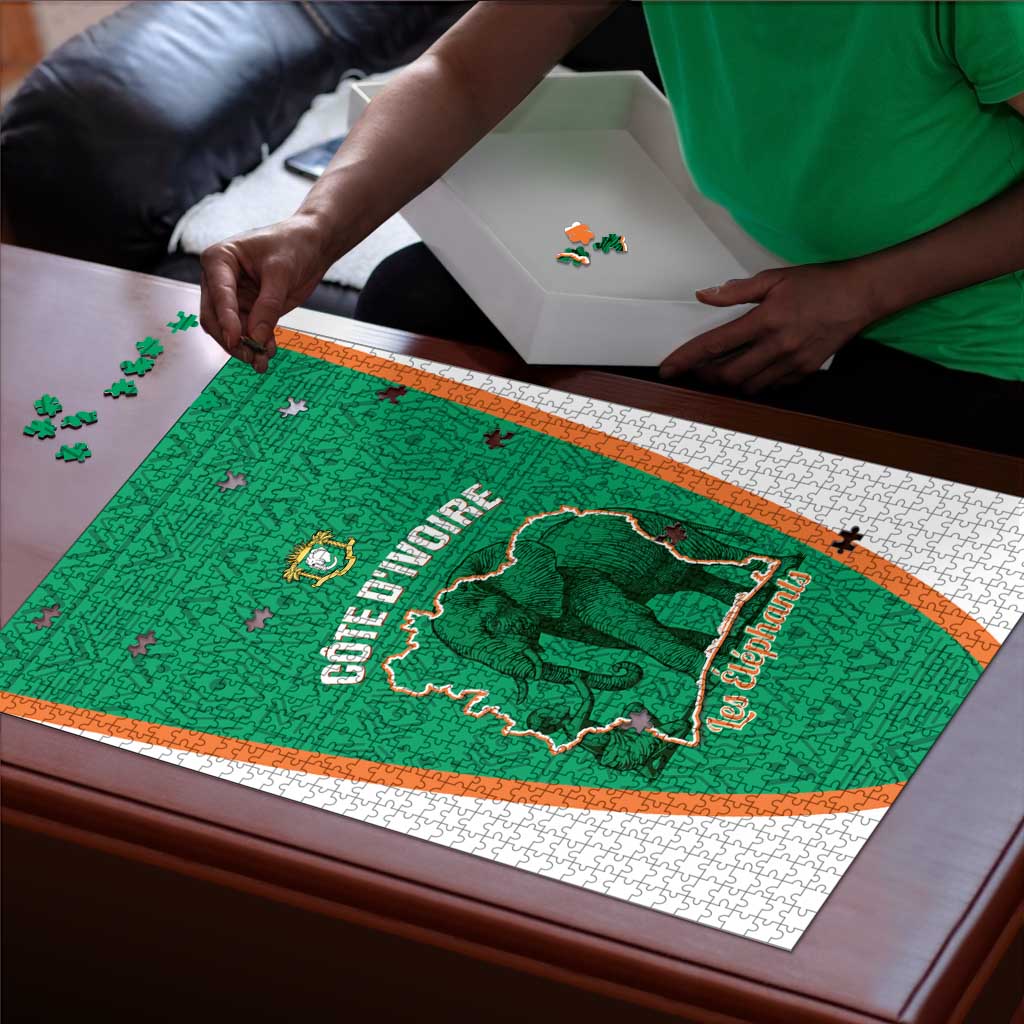 Ivory Coast Football Puzzle 2026 Cote d'Ivoire Les Elephants Green Version - Wonder Print Shop