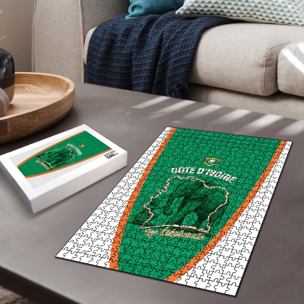 Ivory Coast Football Puzzle 2026 Cote d'Ivoire Les Elephants Green Version - Wonder Print Shop