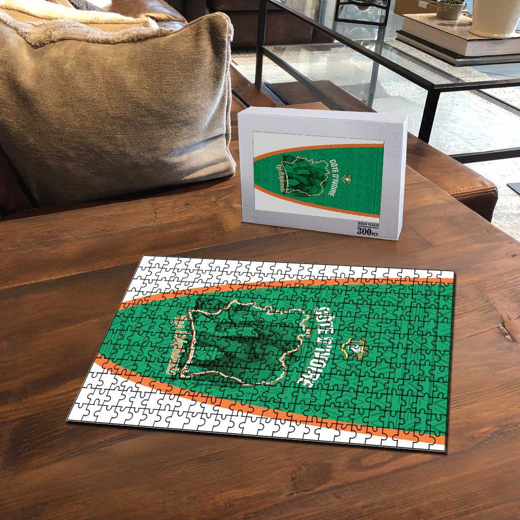 Ivory Coast Football Puzzle 2026 Cote d'Ivoire Les Elephants Green Version - Wonder Print Shop