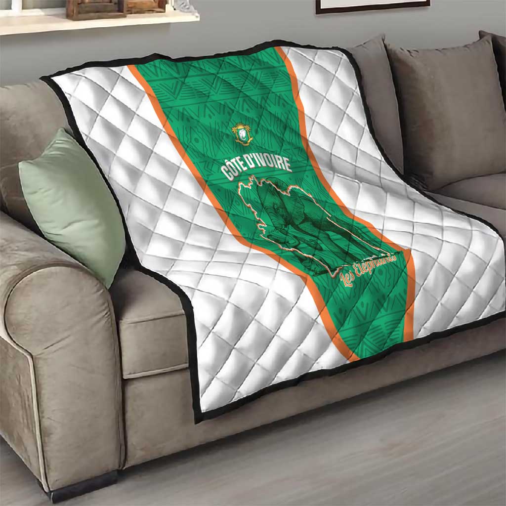 Ivory Coast Football Quilt 2026 Cote d'Ivoire Les Elephants Green Version - Wonder Print Shop