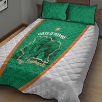 Ivory Coast Football Quilt Bed Set 2026 Cote d'Ivoire Les Elephants Green Version - Wonder Print Shop